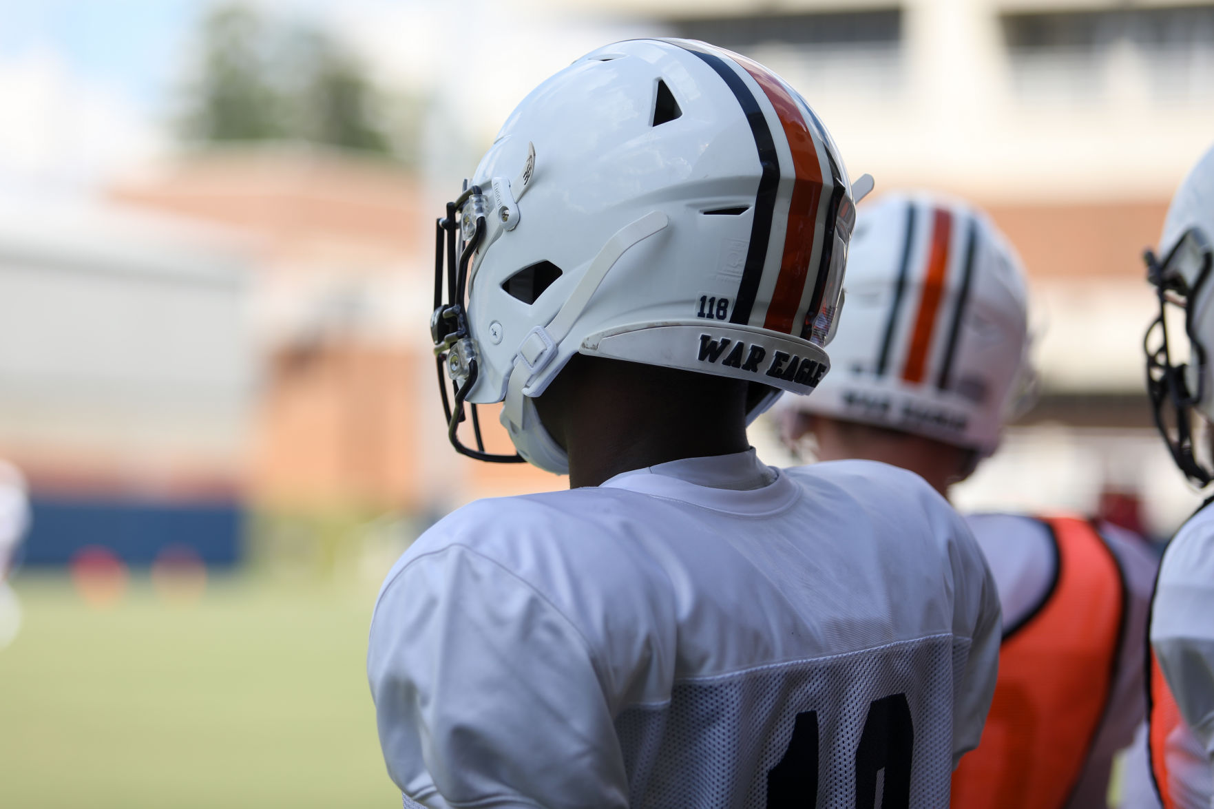 Auburn football practice on the first day of full pads